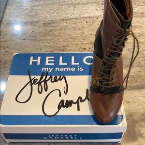 Jeffrey Campbell vintage style Warner wedge boot.
